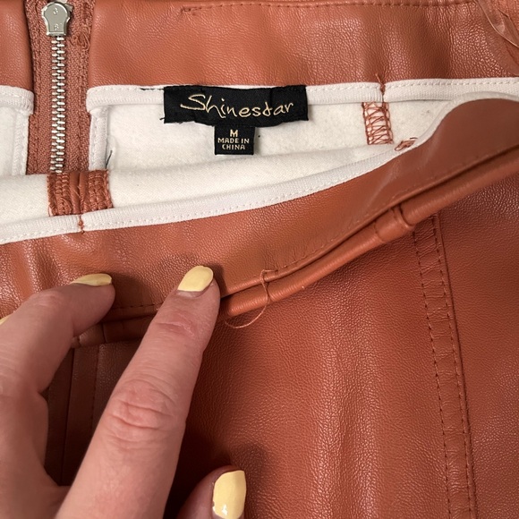 burnt orange/brown leather skirt - Picture 3 of 3